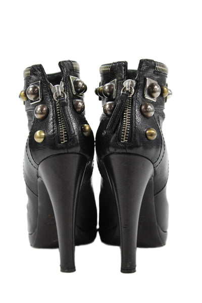 Giuseppe Zanotti Design Womens Embellished Leather Boots Black Size 37 7
