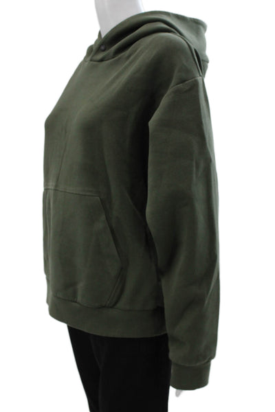 Nobull Mens Pullover Hoodie Green Cotton Blend Crew Neck Long Sleeve Size M