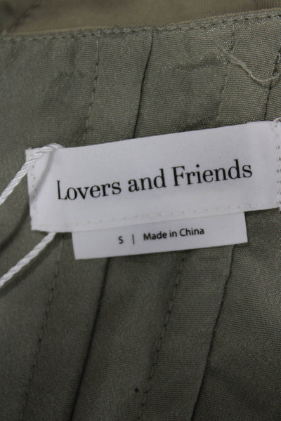 Lovers + Friends Womens Strapless Green Jumpsuit Zip Closure Size S