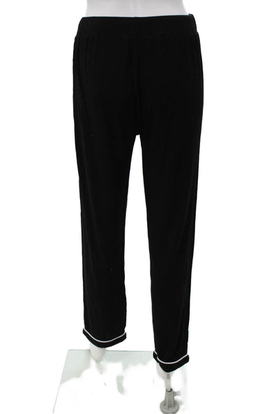 Ekouaer Womens Button Front Collared Long Sleeve Pajama Set Black Size Small