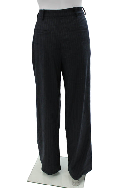 House of Harlow 1960 Women Black Striped Polyester Dress Pants Size S