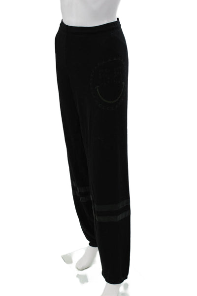 Lauren Moshi Womens Black Striped Polyester Jogger Pants Drawstring Size L