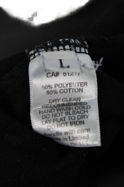 Lauren Moshi Womens Black Striped Polyester Jogger Pants Drawstring Size L