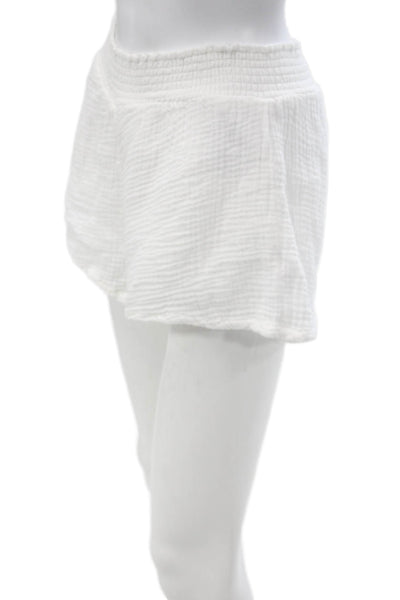 Michael Stars Womens Hot Pants White 100% Cotton Pull On Size M