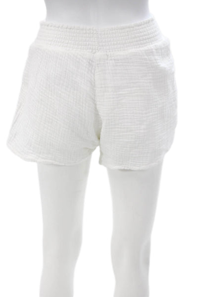 Michael Stars Womens Hot Pants White 100% Cotton Pull On Size M