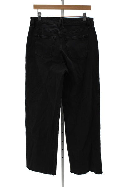 Good American Women Wide Leg Black High Rise Jeans Size 28