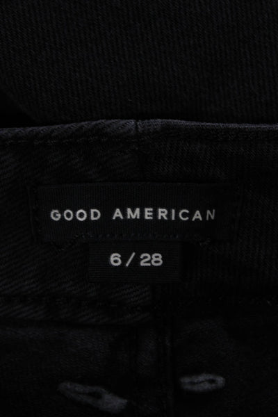 Good American Women Wide Leg Black High Rise Jeans Size 28