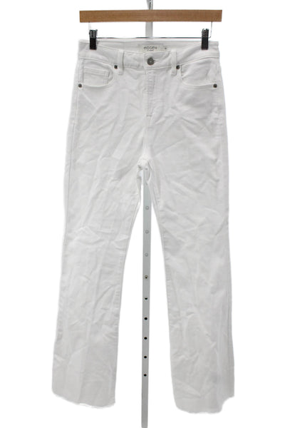 Hidden Womens White Flared Jeans Mid Rise Cotton Size 26