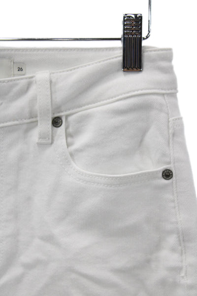 Hidden Womens White Flared Jeans Mid Rise Cotton Size 26