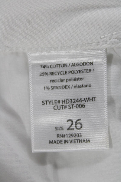 Hidden Womens White Flared Jeans Mid Rise Cotton Size 26