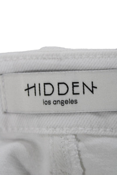 Hidden Womens White Flared Jeans Mid Rise Cotton Size 26