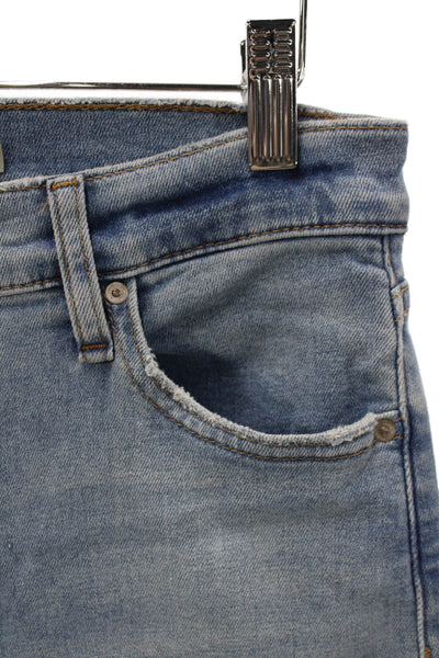Hudson Womens Wide-Leg Blue Cotton Jeans High Rise Button Size 27