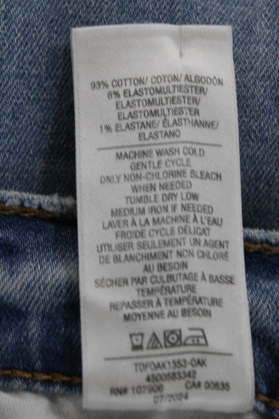 Hudson Womens Wide-Leg Blue Cotton Jeans High Rise Button Size 27