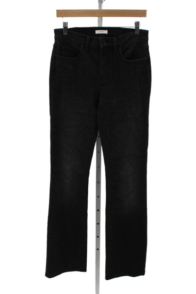 Vince Women Bootcut Jeans Black Cotton Blend Button Size 27