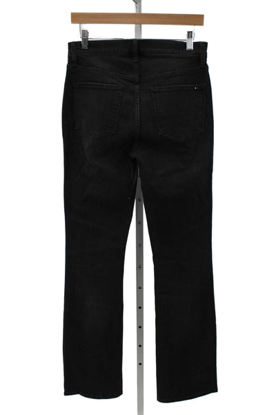 Vince Women Bootcut Jeans Black Cotton Blend Button Size 27