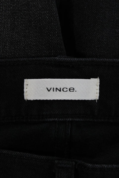Vince Women Bootcut Jeans Black Cotton Blend Button Size 27