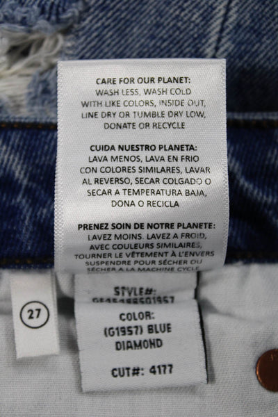 Grlfrnd Womens Blue Straight Jeans High Rise 100% Cotton Size 27