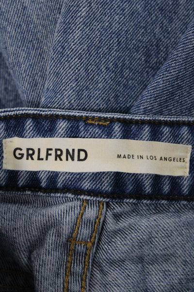 Grlfrnd Womens Blue Straight Jeans High Rise 100% Cotton Size 27