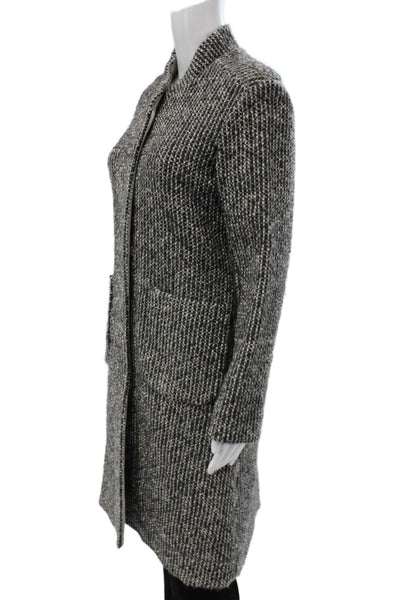 Parkinson Women Gray Wool Alpaca Tweed Overcoat Button Size 4