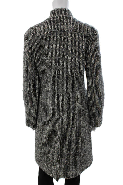 Parkinson Women Gray Wool Alpaca Tweed Overcoat Button Size 4