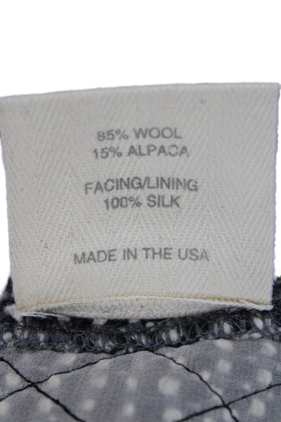 Parkinson Women Gray Wool Alpaca Tweed Overcoat Button Size 4