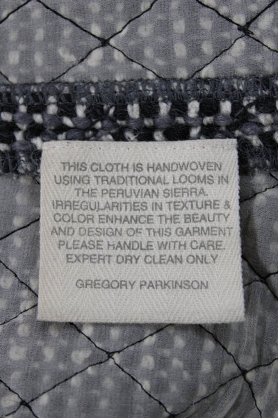 Parkinson Women Gray Wool Alpaca Tweed Overcoat Button Size 4