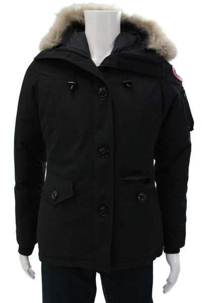 Canada Goose Women Parka Black Polyester Zip Winter Long Sleeve Size M