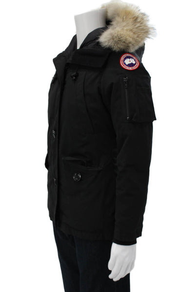 Canada Goose Women Parka Black Polyester Zip Winter Long Sleeve Size M