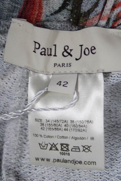 Paul & Joe Womens Jogger Pants Gray Animal Print Cotton Size 42