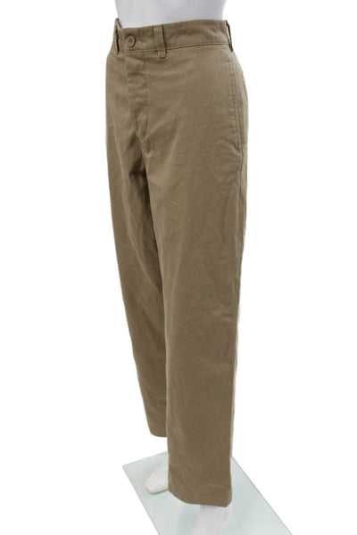 Zara Womens Beige Cotton Chino Pants Button Closure Size XS