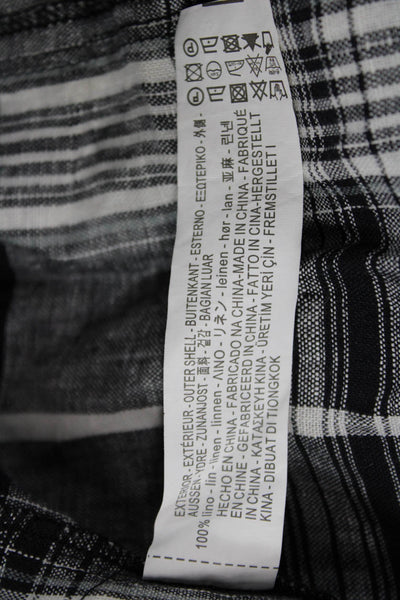 Zara Women Black Plaid Linen Tank Dress Knee Length Zip Size M