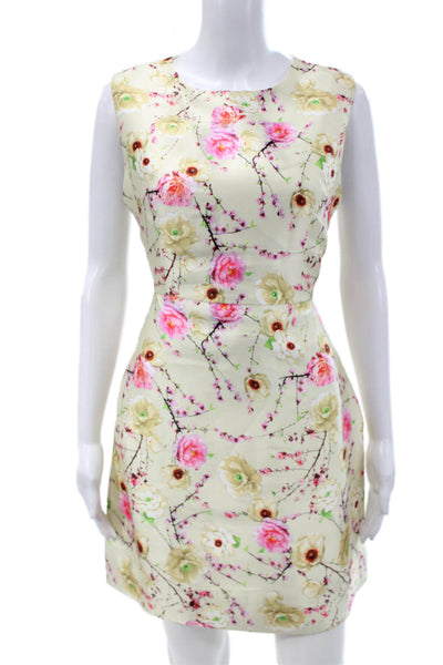 Gracia Womens Sheath Dress Multicolor Sleeveless Round Neck Knee Length Size L