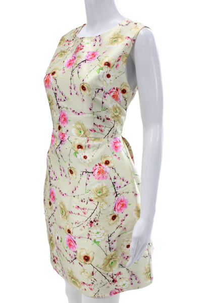 Gracia Womens Sheath Dress Multicolor Sleeveless Round Neck Knee Length Size L