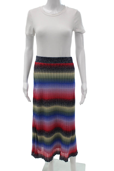 Zara Womens Pleated Striped Midi Skirt Set Multicolor Strapless Size 8