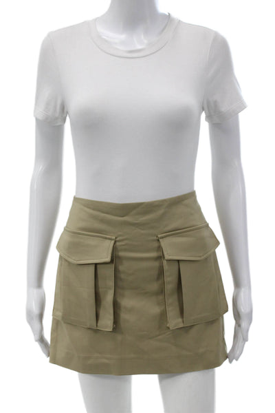 MNG Womens Cargo Skirt Beige Short Size 2
