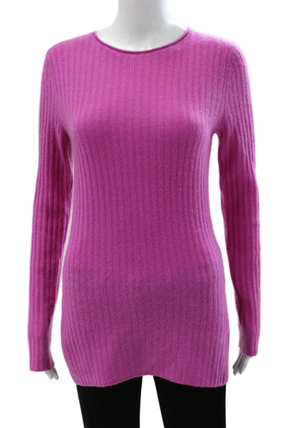 Something Navy Womens Tunic Cashmere Sweater Pink Crew Neck Long Sleeve Size S