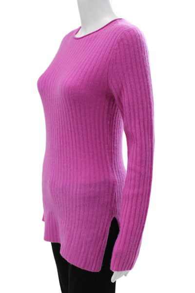 Something Navy Womens Tunic Cashmere Sweater Pink Crew Neck Long Sleeve Size S