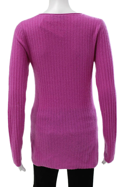 Something Navy Womens Tunic Cashmere Sweater Pink Crew Neck Long Sleeve Size S