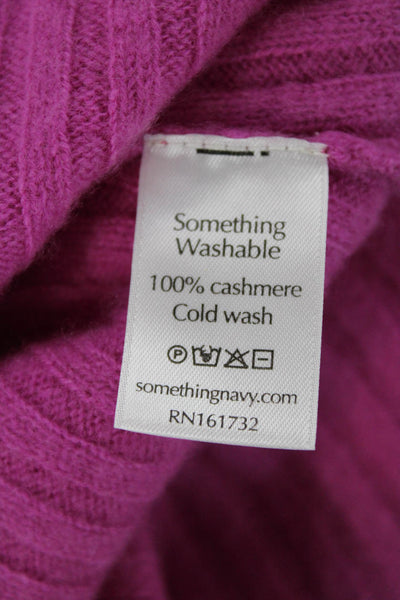 Something Navy Womens Tunic Cashmere Sweater Pink Crew Neck Long Sleeve Size S
