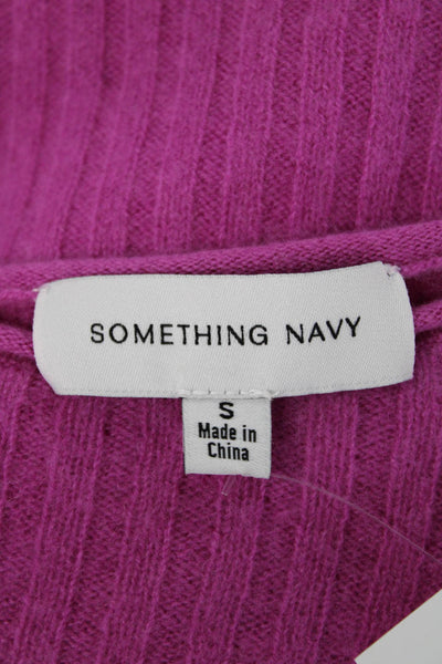 Something Navy Womens Tunic Cashmere Sweater Pink Crew Neck Long Sleeve Size S