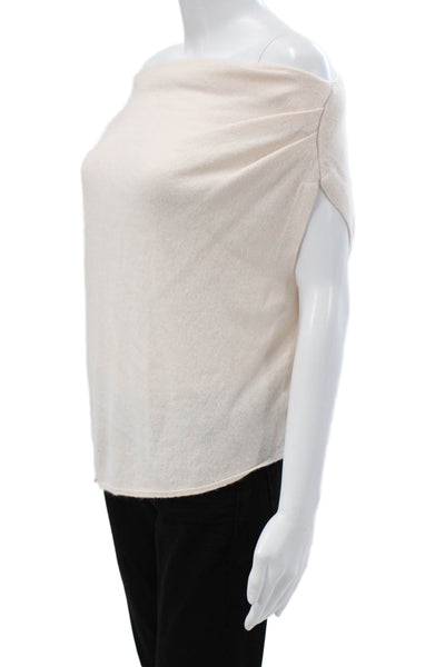 Ulla Johnson Women Henley Cotton Basic T-Shirt 3/4 Sleeve Ivory Size M