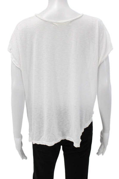 Graham & Spencer Womens V-Neck Short Sleeve T-Shirt White Petite Size XS