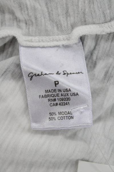 Graham & Spencer Womens V-Neck Short Sleeve T-Shirt White Petite Size XS