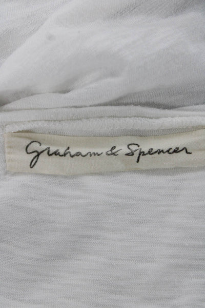 Graham & Spencer Womens V-Neck Short Sleeve T-Shirt White Petite Size XS