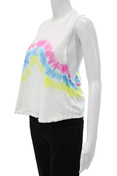 Spiritual Gangster Women Basic Multicolor Tie Dye Sleeveless Tank Size S