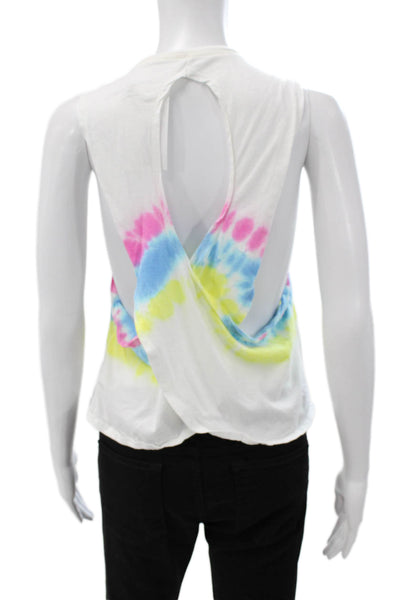 Spiritual Gangster Women Basic Multicolor Tie Dye Sleeveless Tank Size S