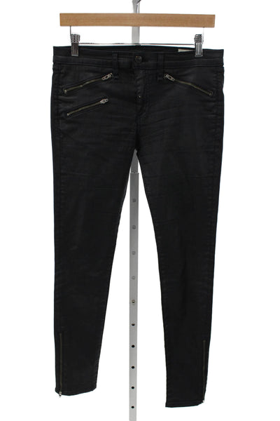 Rag & Bone Jean Womens Skinny Black Jeans Cotton Mid Rise Size 29