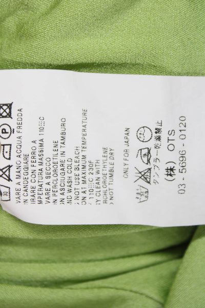 Max Mara Women Green V Neck Casual T Shirt Short Sleeve Silk Blend Size S