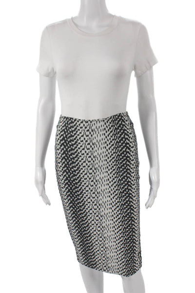 Elizabeth & James Women Straight Pencil Skirt Black Geometric Size 4