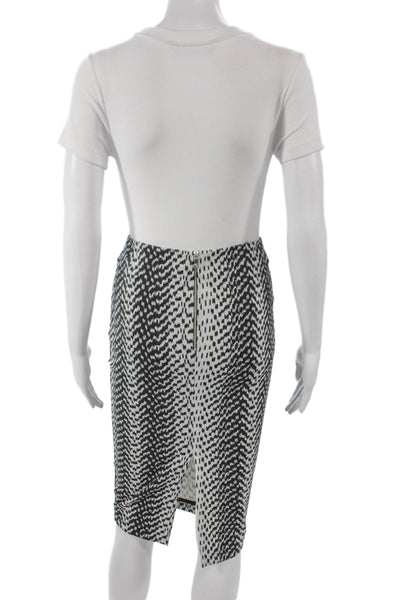 Elizabeth & James Women Straight Pencil Skirt Black Geometric Size 4
